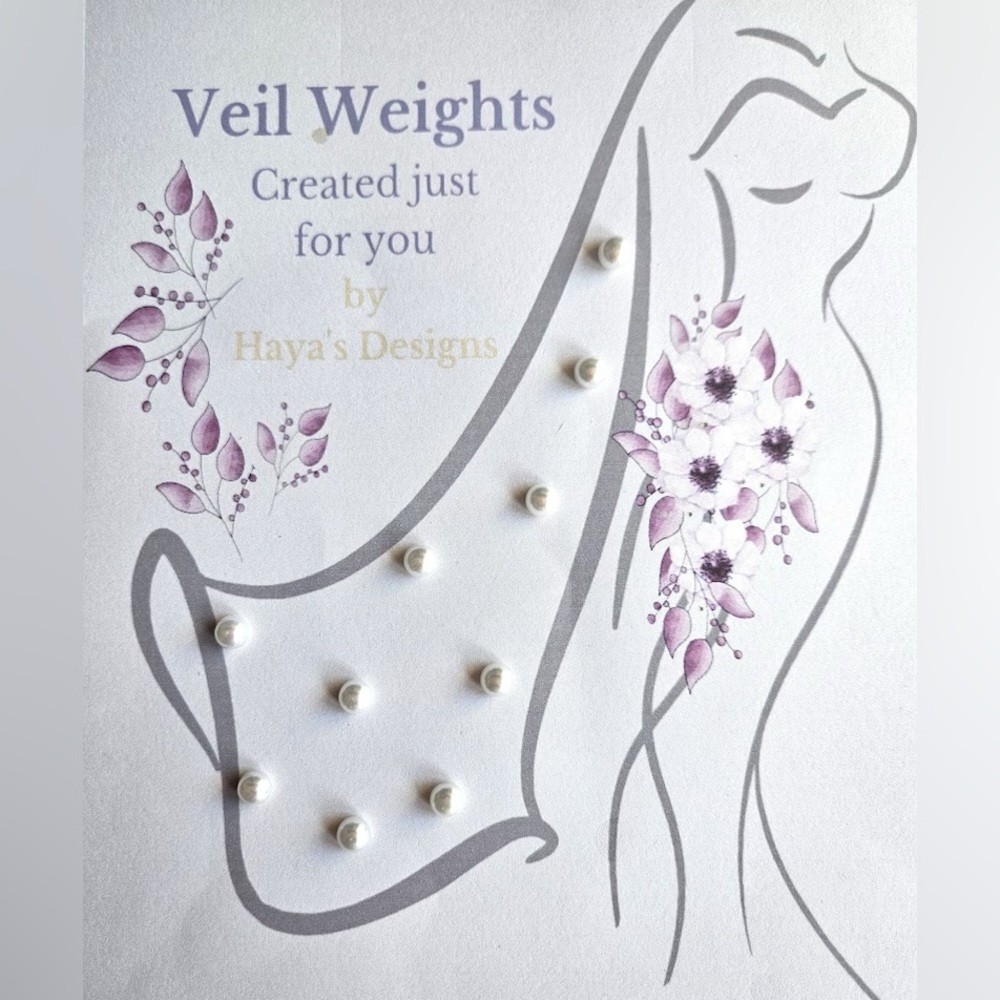 Pearl Veil Weights Set of 10, Magnetic Veil Weights, Wedding Veil Weights, 8mm